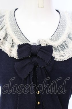 画像2: WONDERFUL WORLD / ドットチュールカラーカーディガン  ネイビー O-25-07-15-072-LO-TO-IG-OS