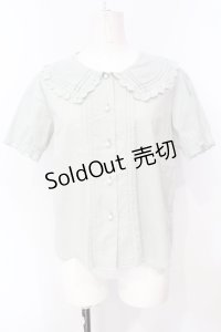Fi.n.t / ピンタック襟半袖ブラウス  ミント O-25-07-15-074-CA-BL-IG-OS