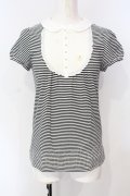 Franche Lippee / ボーダータックヨークTシャツ M クロ×シロ O-25-07-15-075-LO-TO-IG-OS