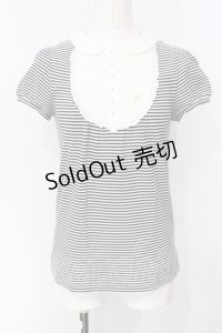 Franche Lippee / ボーダータックヨークTシャツ M クロ×シロ O-25-07-15-075-LO-TO-IG-OS
