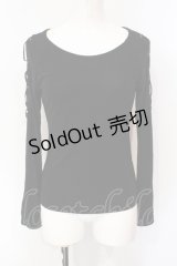Qutie Frash / ショルダーレースアップカットソー  ブラック O-25-07-15-078-QU-TO-IG-OS