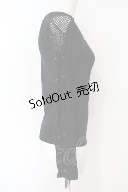 画像2: Qutie Frash / ショルダーレースアップカットソー  ブラック O-25-07-15-078-QU-TO-IG-OS