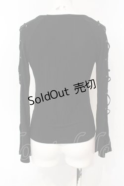 画像3: Qutie Frash / ショルダーレースアップカットソー  ブラック O-25-07-15-078-QU-TO-IG-OS