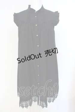 画像1: axes femme / 裾レースノースリチュニック F クロ O-25-07-15-094-AX-TO-IG-OS