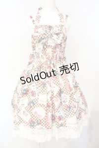 BABY,THE STARS SHINE BRIGHT / ストロベリーレターズシャーリングプリンセスジャンパースカート  ブラウン O-25-07-15-010-BA-OP-OW-OS