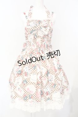 画像1: BABY,THE STARS SHINE BRIGHT / ストロベリーレターズシャーリングプリンセスジャンパースカート  ブラウン O-25-07-15-010-BA-OP-OW-OS