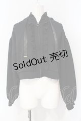 axes femme / ショート丈フリルパーカー  クロ O-25-07-15-098-AX-TO-IG-OS
