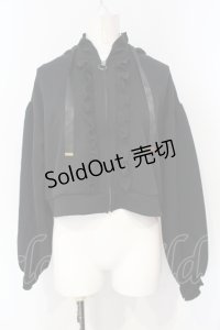 axes femme / ショート丈フリルパーカー  クロ O-25-07-15-098-AX-TO-IG-OS