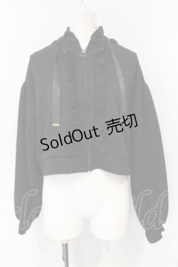 画像1: axes femme / ショート丈フリルパーカー  クロ O-25-07-15-098-AX-TO-IG-OS