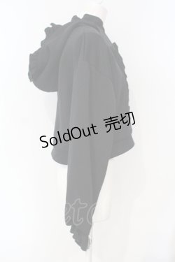 画像2: axes femme / ショート丈フリルパーカー  クロ O-25-07-15-098-AX-TO-IG-OS