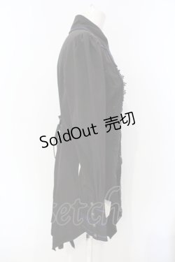 画像3: OZZ ANGELO / 燕尾ブラウス  ブラック×ブルー O-25-07-15-108-OO-BL-IG-OS