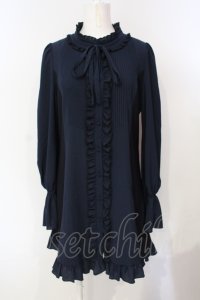 Qutie Frash / フリルブラウスワンピ  ネエビー O-25-07-15-109-QU-OP-IG-OS