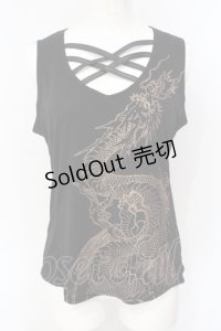 Qutie Frash / クロスタンク  ブラック×ゴールド O-25-07-15-111-QU-TO-IG-OS