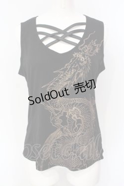 画像1: Qutie Frash / クロスタンク  ブラック×ゴールド O-25-07-15-111-QU-TO-IG-OS