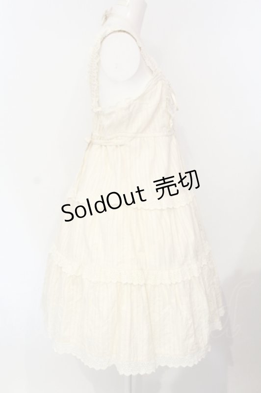 画像3: BABY,THE STARS SHINE BRIGHT / からみ3段ティアードジャンパースカート  生成り O-25-07-15-015-BA-OP-IG-OS (3)