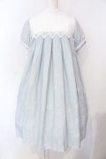 SERAPHIM / リネンのテレーズワンピース ショート丈 ブルー O-25-07-15-018-LO-OP-IG-OS