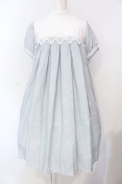 画像1: SERAPHIM / リネンのテレーズワンピース ショート丈 ブルー O-25-07-15-018-LO-OP-IG-OS