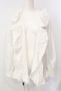 INGEBORG / タックピコフリルオーバーブラウス  シロ O-25-07-17-037-LO-BL-IG-OS
