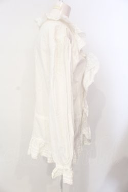 画像2: INGEBORG / タックピコフリルオーバーブラウス  シロ O-25-07-17-037-LO-BL-IG-OS