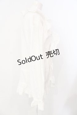 画像2: INGEBORG / タックピコフリルオーバーブラウス  シロ O-25-07-17-037-LO-BL-IG-OS