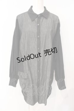 画像1: Qutie Frash / デニムビックシャツ  ブラック O-25-07-17-041-QU-BL-YM-ZI