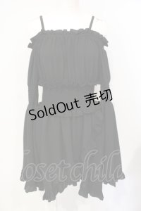 Qutie Frash / オフショルチュニック  ブラック O-25-07-17-046-QU-TO-YM-OS
