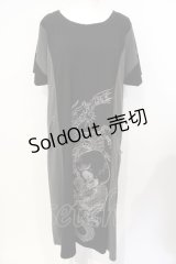 Qutie Frash / ロングカットソー  ブラックｘグレー O-25-07-17-047-QU-TO-YM-OS