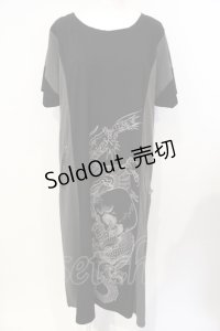 Qutie Frash / ロングカットソー  ブラックｘグレー O-25-07-17-047-QU-TO-YM-OS