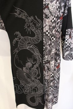 画像4: Qutie Frash / 和柄ロングカーデ  ブラック O-25-07-17-048-QU-TO-YM-OS