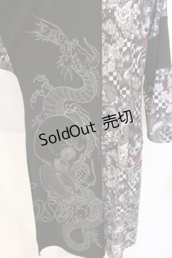 画像4: Qutie Frash / 和柄ロングカーデ  ブラック O-25-07-17-048-QU-TO-YM-ZI