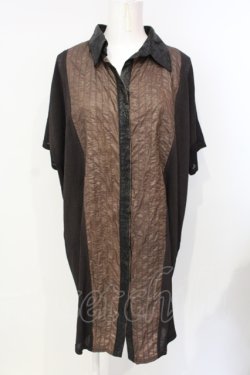 画像1: Qutie Frash / 半袖シャツワンピース  ブラウン O-25-07-17-050-QU-BL-YM-OS
