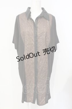 画像1: Qutie Frash / 半袖シャツワンピース  ブラウン O-25-07-17-050-QU-BL-YM-OS