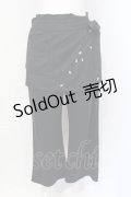 INGEBORG / うさぎ刺繍エプロン付きパンツ  ブラック O-25-07-17-006-LO-PA-IG-ZT015