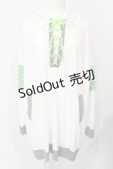 Qutie Frash / レースアッププルパーカー  グリーンｘホワイト O-25-07-17-051-QU-TO-YM-OS