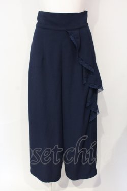 画像1: an another angelus / レース使いサイドラッフルパンツ  ネイビー O-25-07-17-053-CA-PA-IG-OS