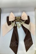 Enchantlic Enchantilly / ロゴ刺繍パールリボンブローチ  ピンク×ブラウン O-25-07-17-1013-LO-ZA-IG-OS