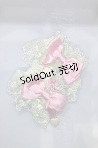 Angelic Pretty / 配色ハートチャームお袖とめ  シロ×ピンク O-25-07-17-1039-AP-ZA-OW-OS