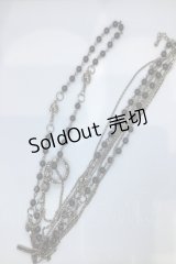 MIHO MATSUDA / 4連ネックレス  ブラック×ガンメタ O-25-07-17-1053-GO-AC-IG-OS