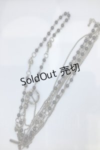 MIHO MATSUDA / 4連ネックレス  ブラック×ガンメタ O-25-07-17-1053-GO-AC-IG-OS