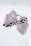 Angelic Pretty / メルヘンタータンリボンヘアポニー【片方のみ】  ブラック×ピンクチェック O-25-07-17-1056-AP-AC-IG-OS
