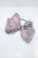 Angelic Pretty / メルヘンタータンリボンヘアポニー【片方のみ】  ブラック×ピンクチェック O-25-07-17-1056-AP-AC-IG-OS