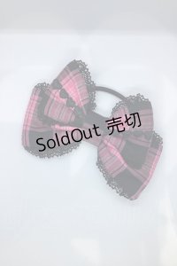 Angelic Pretty / メルヘンタータンリボンヘアポニー【片方のみ】  ブラック×ピンクチェック O-25-07-17-1056-AP-AC-IG-OS