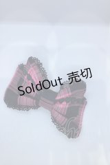 Angelic Pretty / メルヘンタータンリボンヘアポニー【改造あり】  ブラック×ピンクチェック O-25-07-17-1057-AP-AC-IG-OS