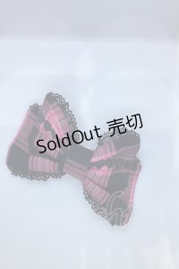 Angelic Pretty / メルヘンタータンリボンヘアポニー【改造あり】  ブラック×ピンクチェック O-25-07-17-1057-AP-AC-IG-OS