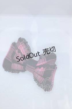 画像1: Angelic Pretty / メルヘンタータンリボンヘアポニー【改造あり】  ブラック×ピンクチェック O-25-07-17-1057-AP-AC-IG-OS