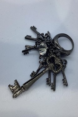 画像1: BPN / 鍵モチーフリング  ガンメタ O-25-07-17-1076-GO-AC-OW-OS