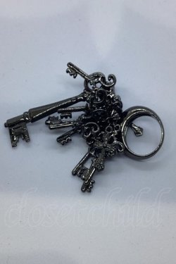 画像2: BPN / 鍵モチーフリング  ガンメタ O-25-07-17-1076-GO-AC-OW-OS