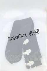 星箱works / チャイナボタン靴下  クロ×シロ O-25-07-17-1079-PU-ZA-OW-OS