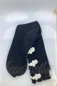 星箱works / チャイナボタン靴下  クロ×シロ O-25-07-17-1079-PU-ZA-OW-OS