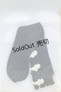 星箱works / チャイナボタン靴下  クロ×シロ O-25-07-17-1079-PU-ZA-OW-OS